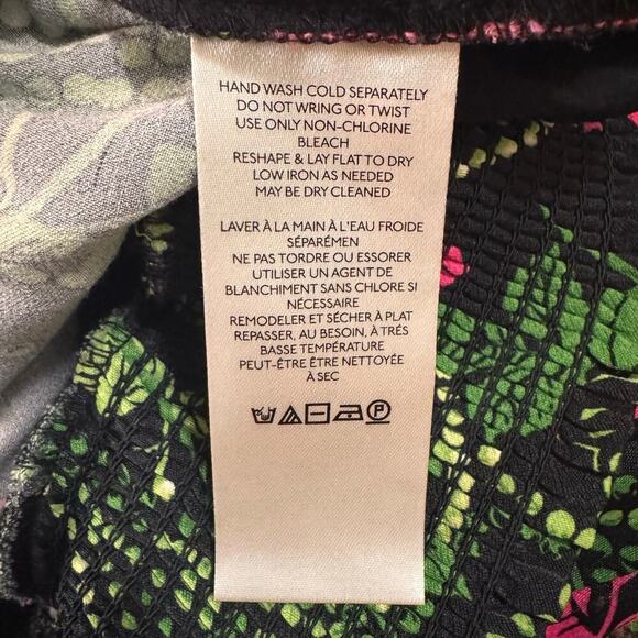 Anthropologie Maeve Saria Smocked Wide-Leg Floral Black Pants Size S - Picture 12 of 12